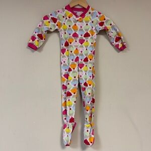 Place Cupcake Pajama Girl 2T Footed Longsleeve Zipper Baby Toddler Fleece Winter